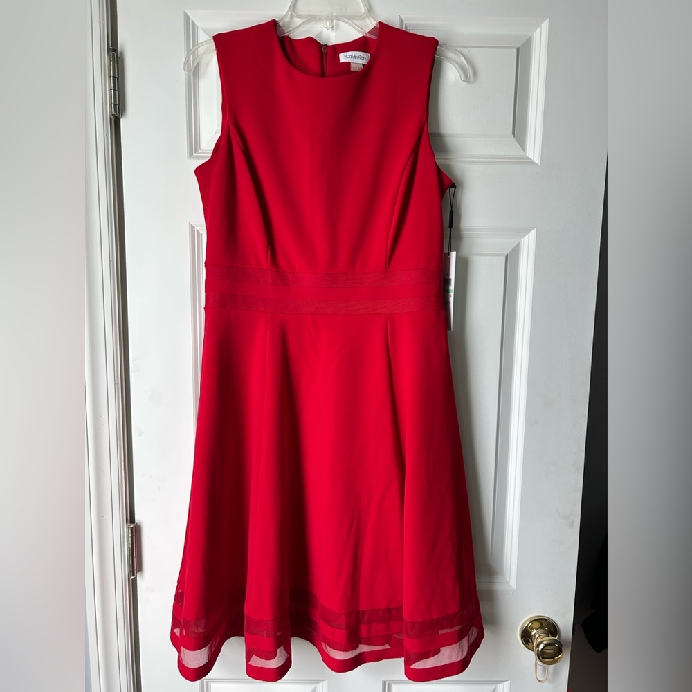 Calvin Klein size 8 red dress